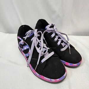 HEELYS Big Girl’s Black Purple Pink Style #770986 Skate Shoe Youth Size 4